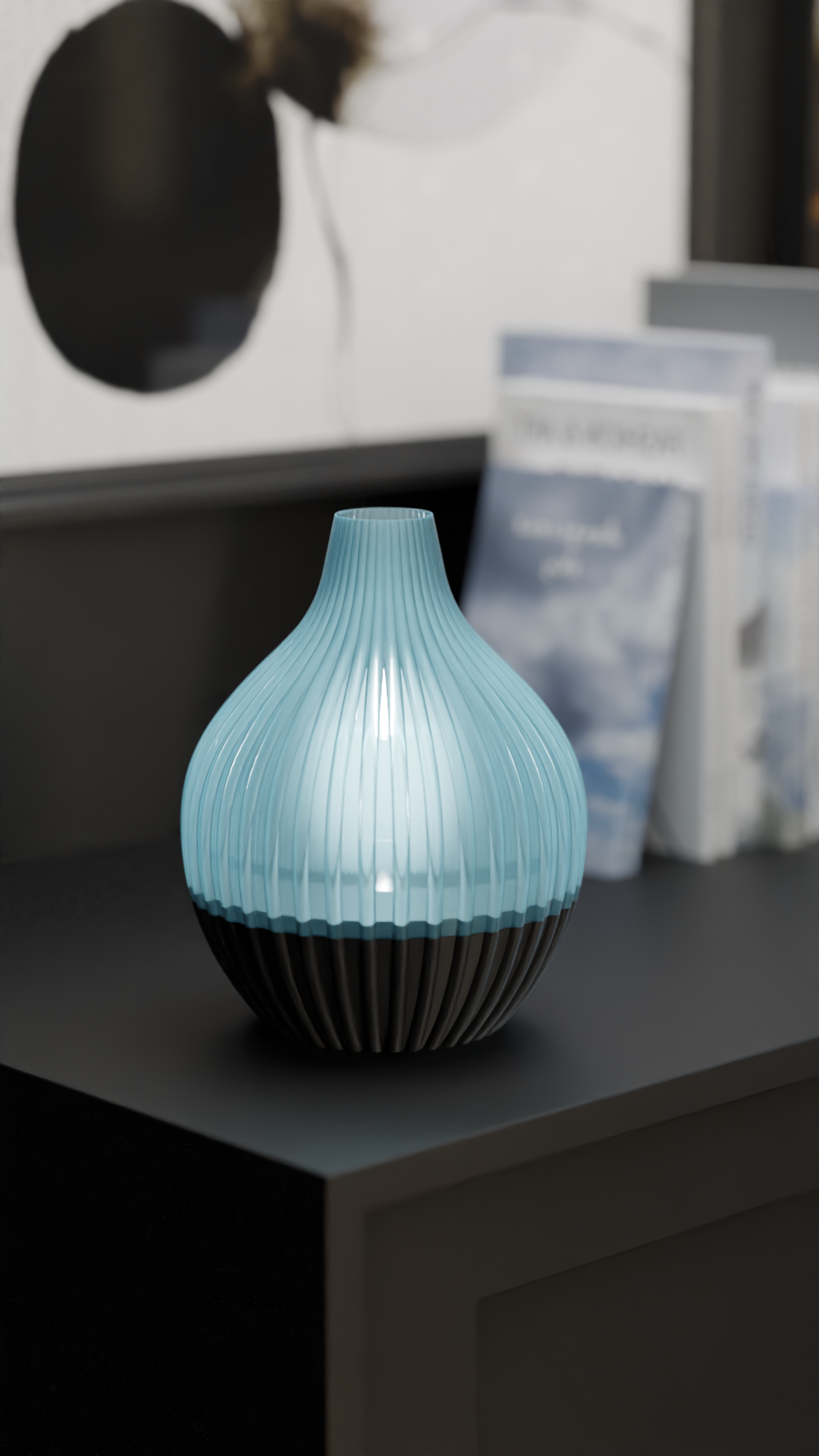 Original Teardrop Pendant Lamp, Unique Sculptural-Statement Ribbed Shade, Stylish Minimalist Ambient Suspension Light Dining