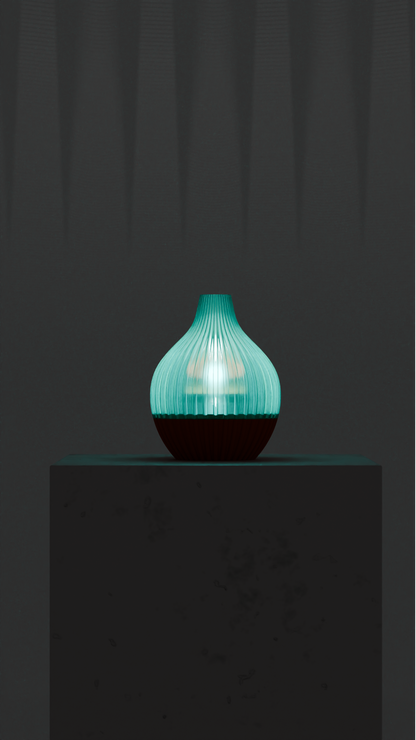 Original Teardrop Pendant Lamp, Unique Sculptural-Statement Ribbed Shade, Stylish Minimalist Ambient Suspension Light Dining