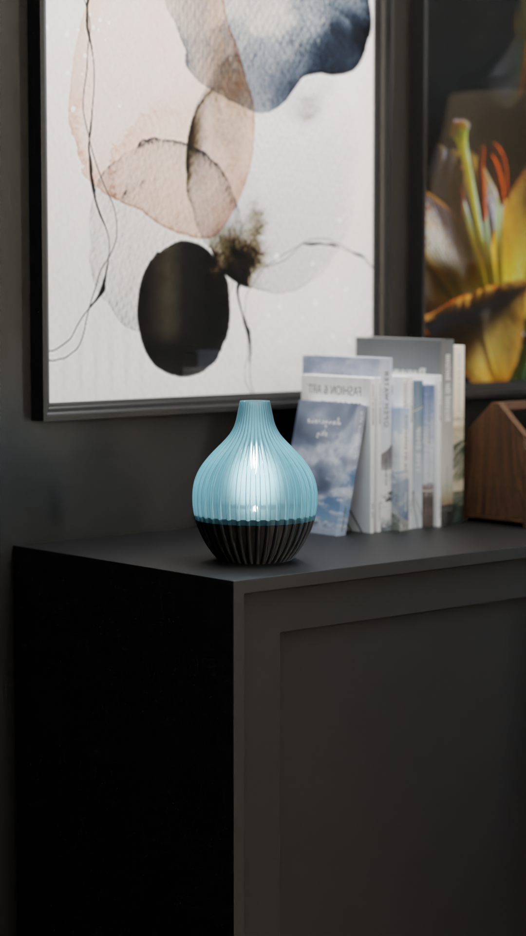 Original Teardrop Pendant Lamp, Unique Sculptural-Statement Ribbed Shade, Stylish Minimalist Ambient Suspension Light Dining