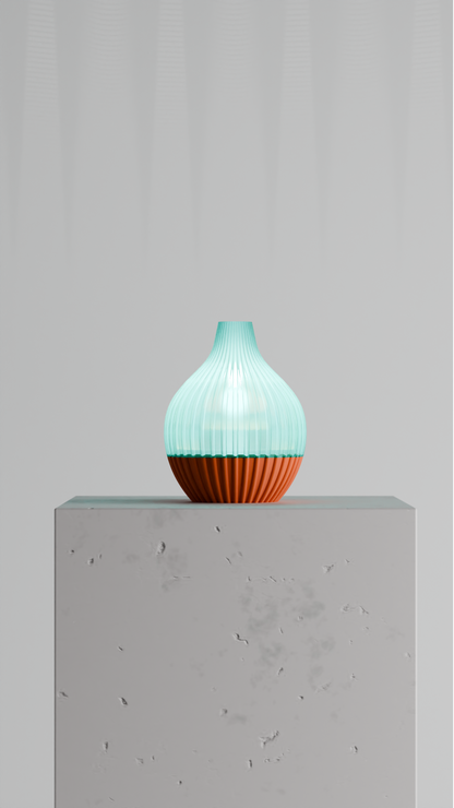 Original Teardrop Pendant Lamp, Unique Sculptural-Statement Ribbed Shade, Stylish Minimalist Ambient Suspension Light Dining