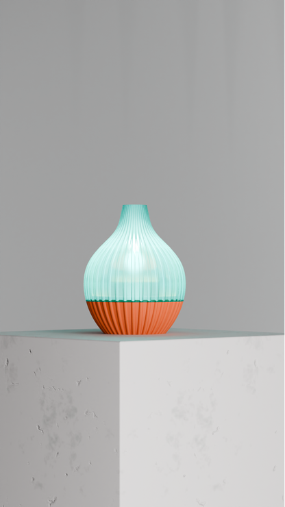 Original Teardrop Pendant Lamp, Unique Sculptural-Statement Ribbed Shade, Stylish Minimalist Ambient Suspension Light Dining