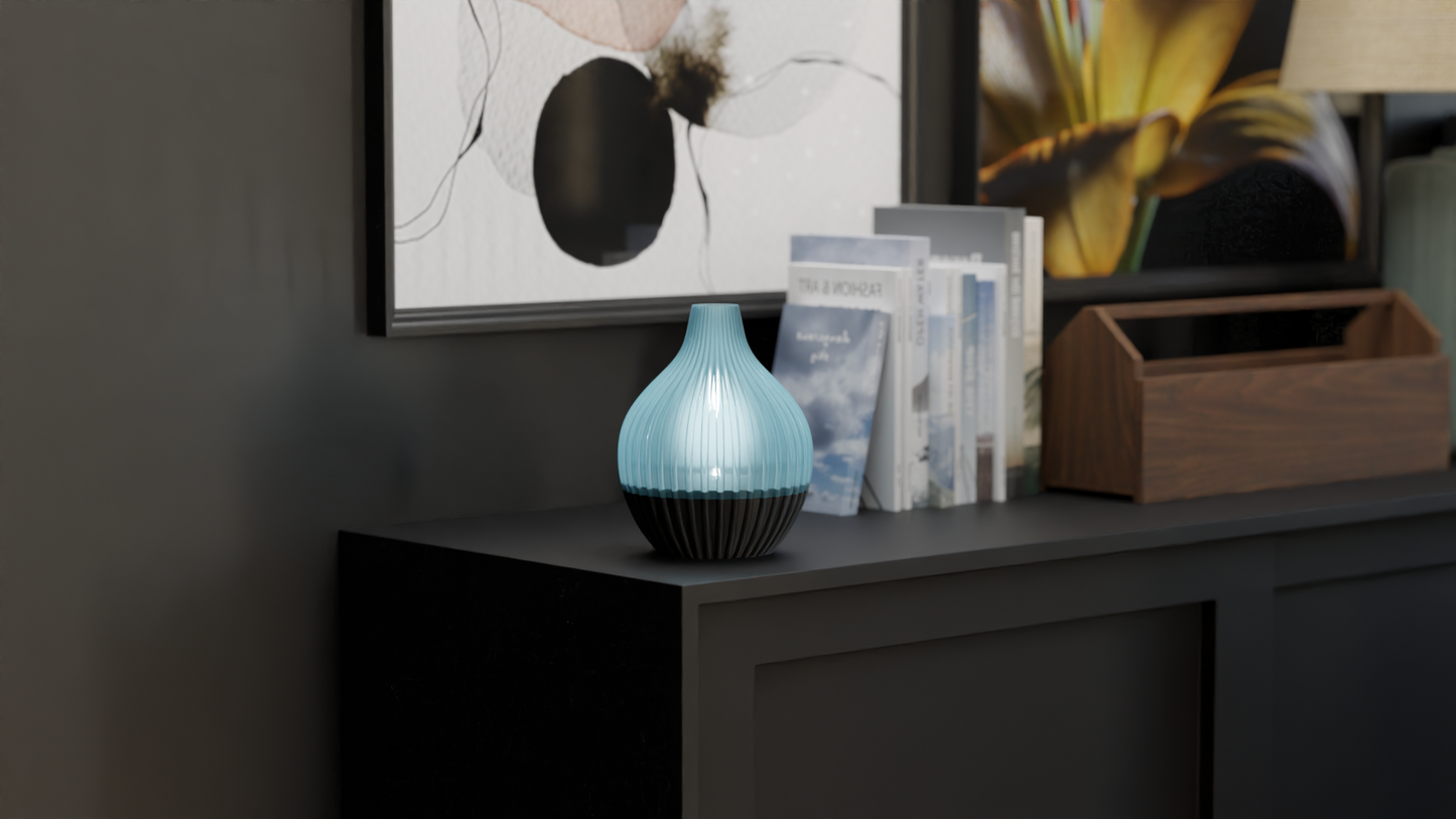 Original Teardrop Pendant Lamp, Unique Sculptural-Statement Ribbed Shade, Stylish Minimalist Ambient Suspension Light Dining