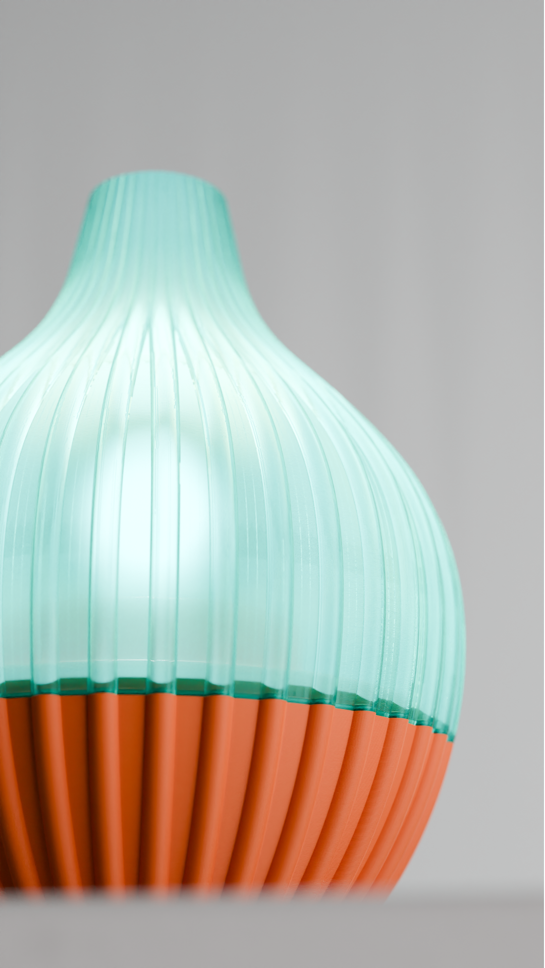 Original Teardrop Pendant Lamp, Unique Sculptural-Statement Ribbed Shade, Stylish Minimalist Ambient Suspension Light Dining