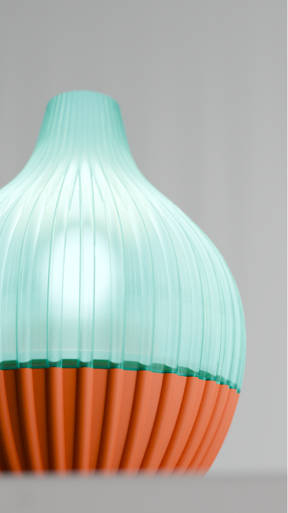 Original Teardrop Pendant Lamp, Unique Sculptural-Statement Ribbed Shade, Stylish Minimalist Ambient Suspension Light Dining