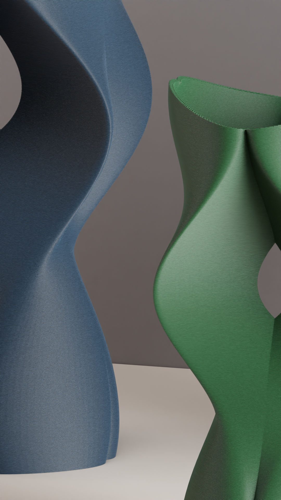 Modern Art Deco Twist Vase, Original Sculptural Curvilinear, Flower Organizer, Dried Botanicals, Japandi Style