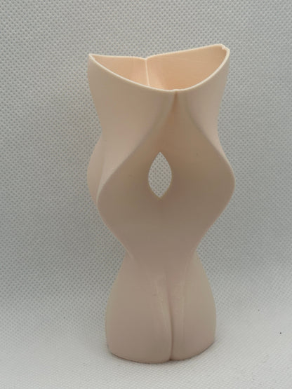 Modern Art Deco Twist Vase, Original Sculptural Curvilinear, Flower Organizer, Dried Botanicals, Japandi Style