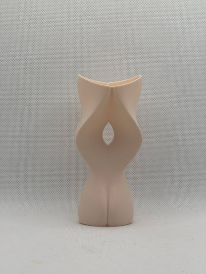 Modern Art Deco Twist Vase, Original Sculptural Curvilinear, Flower Organizer, Dried Botanicals, Japandi Style