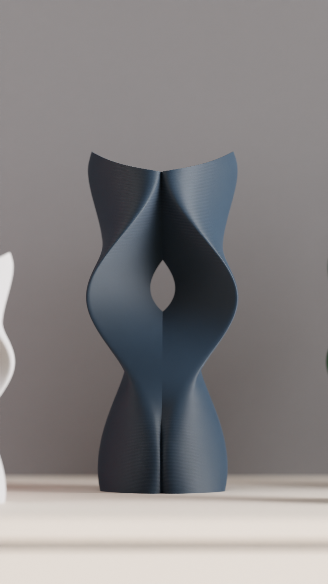 Modern Art Deco Twist Vase, Original Sculptural Curvilinear, Flower Organizer, Dried Botanicals, Japandi Style