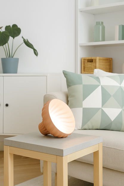 Pendant Lamp, Twisted Sculptural Shade, Contemporary Artistic Table Ceiling Light