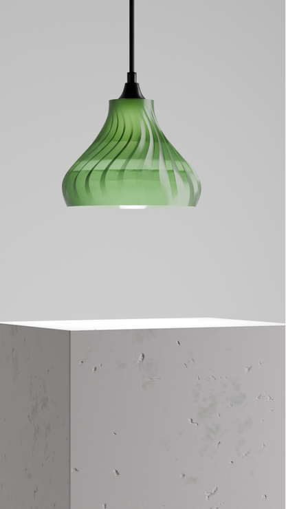 Pendant Lamp, Twisted Sculptural Shade, Contemporary Artistic Table Ceiling Light