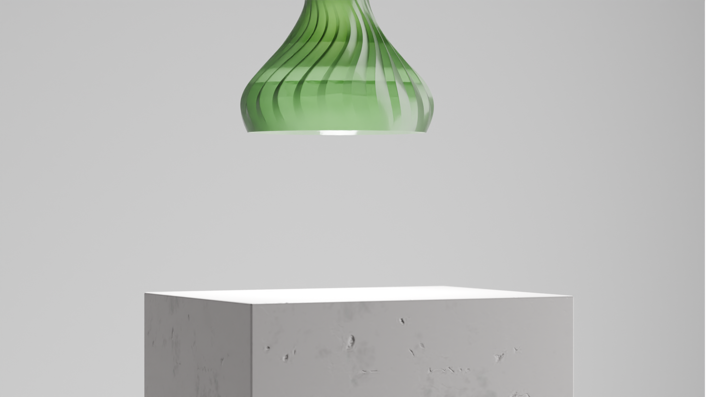 Pendant Lamp, Twisted Sculptural Shade, Contemporary Artistic Table Ceiling Light