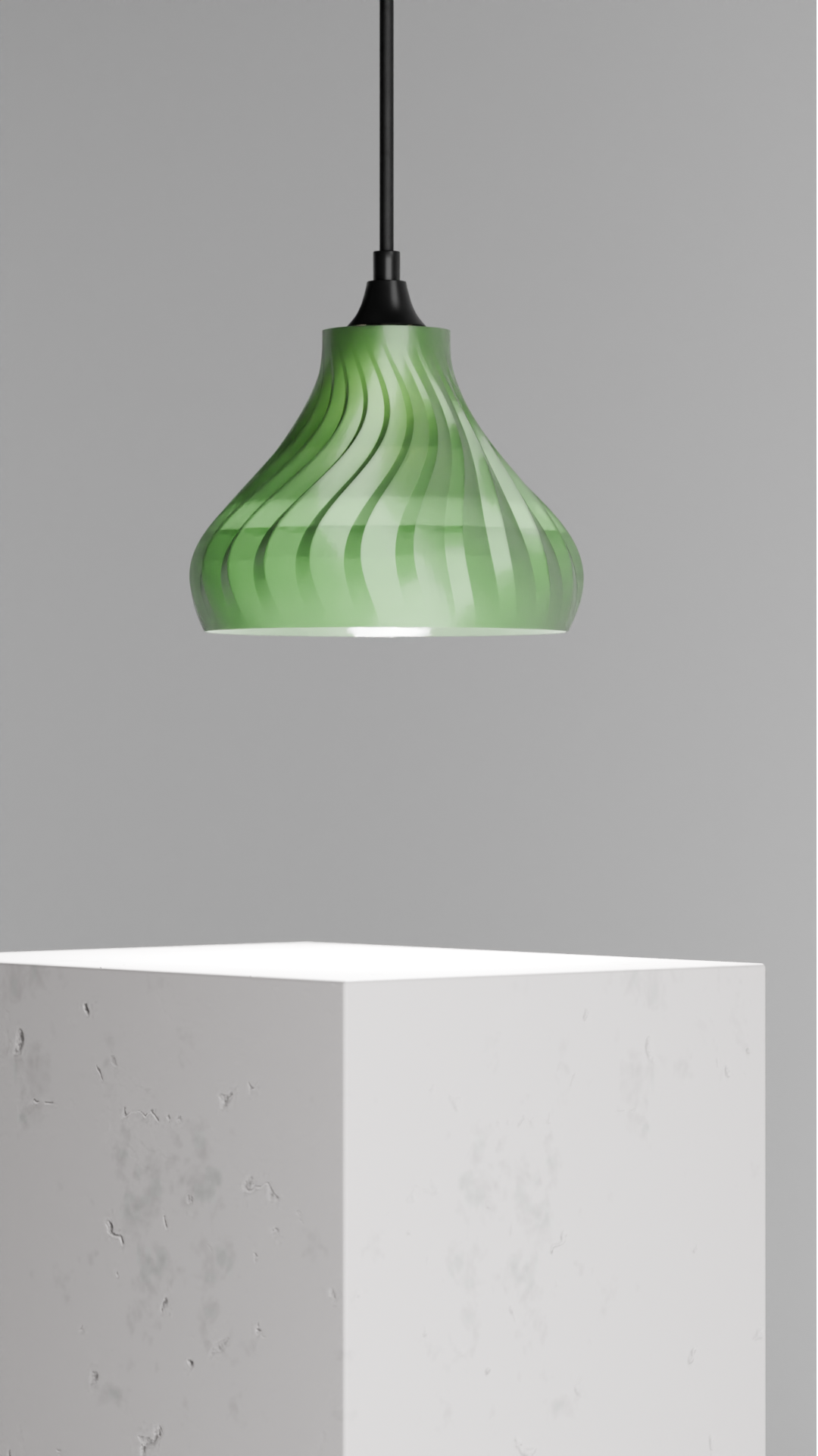 Pendant Lamp, Twisted Sculptural Shade, Contemporary Artistic Table Ceiling Light