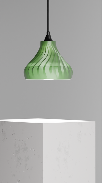 Pendant Lamp, Twisted Sculptural Shade, Contemporary Artistic Table Ceiling Light