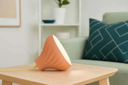 Pendant Lamp, Twisted Sculptural Shade, Contemporary Artistic Table Ceiling Light