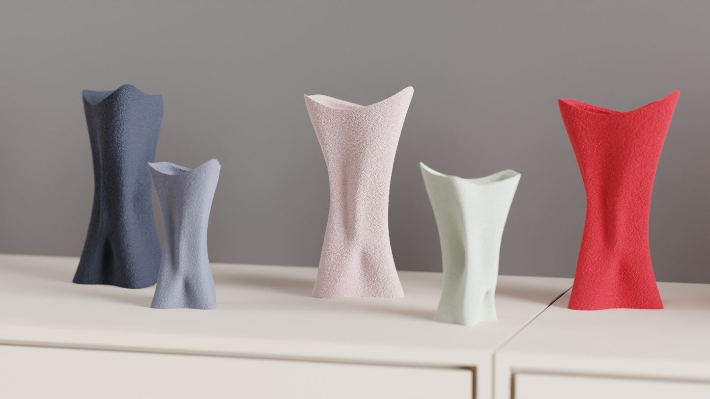 sculptural vase, organic twist textured tabletop accent, contemporary flower holder