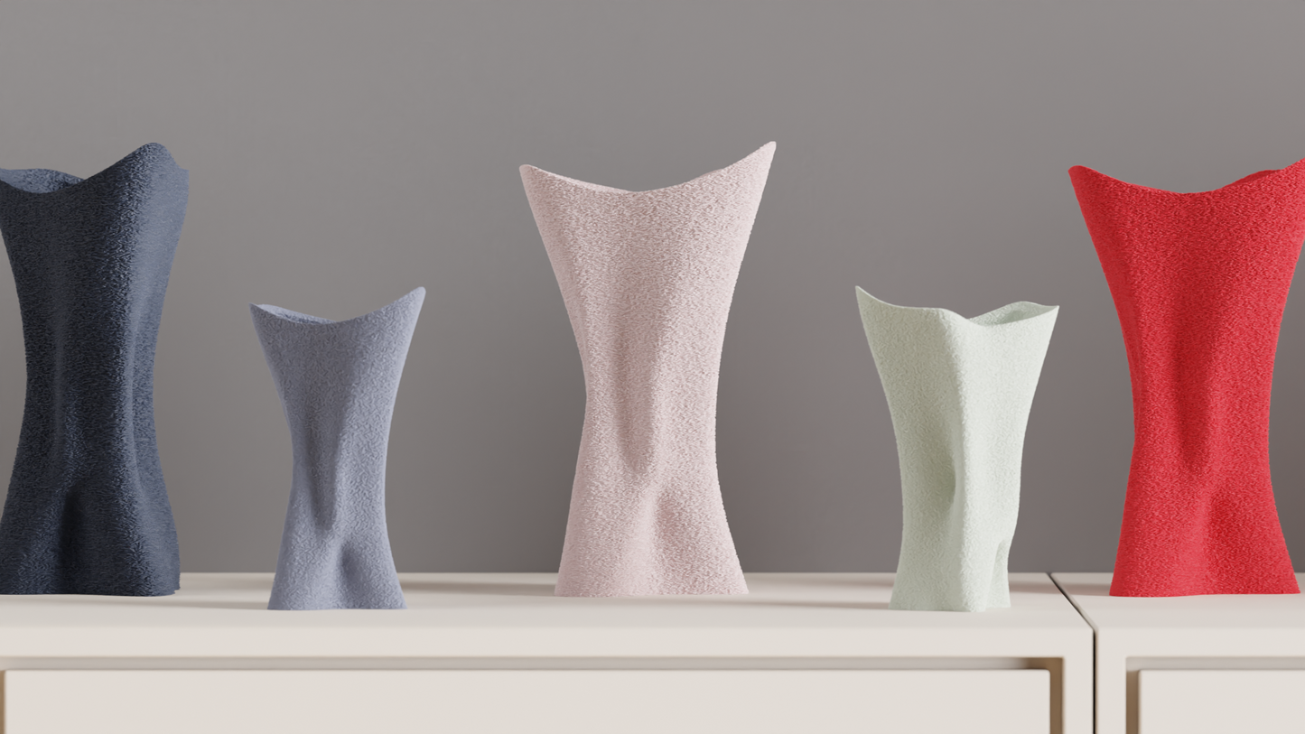 sculptural vase, organic twist textured tabletop accent, contemporary flower holder