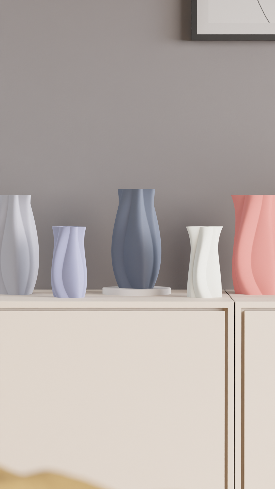 Modern Vase, Geometric Minimalist Sculptural Budholder Organic Flowing Tabletop Accent