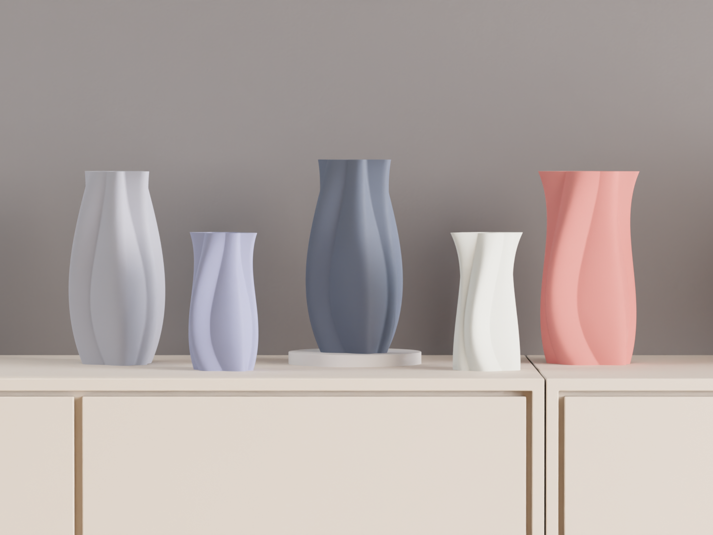 Modern Vase, Geometric Minimalist Sculptural Budholder Organic Flowing Tabletop Accent