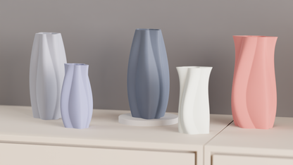 Modern Vase, Geometric Minimalist Sculptural Budholder Organic Flowing Tabletop Accent