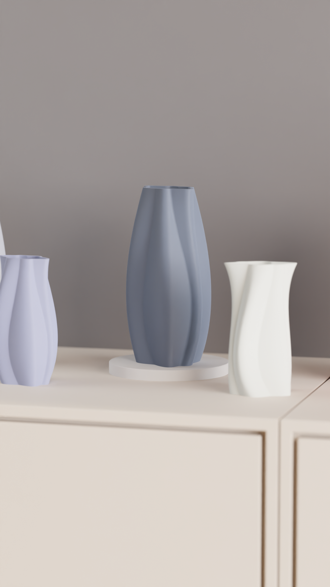 Modern Vase, Geometric Minimalist Sculptural Budholder Organic Flowing Tabletop Accent