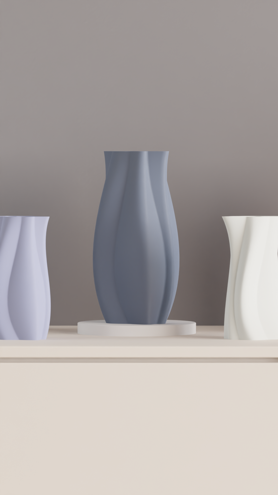 Modern Vase, Geometric Minimalist Sculptural Budholder Organic Flowing Tabletop Accent