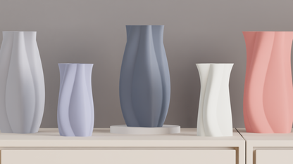 Modern Vase, Geometric Minimalist Sculptural Budholder Organic Flowing Tabletop Accent