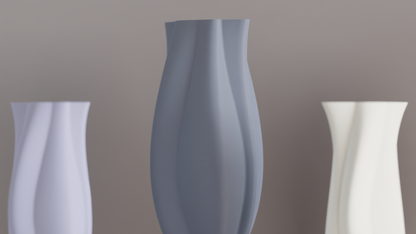 Modern Vase, Geometric Minimalist Sculptural Budholder Organic Flowing Tabletop Accent