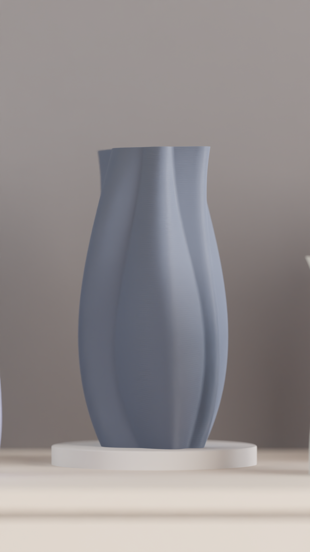 Modern Vase, Geometric Minimalist Sculptural Budholder Organic Flowing Tabletop Accent