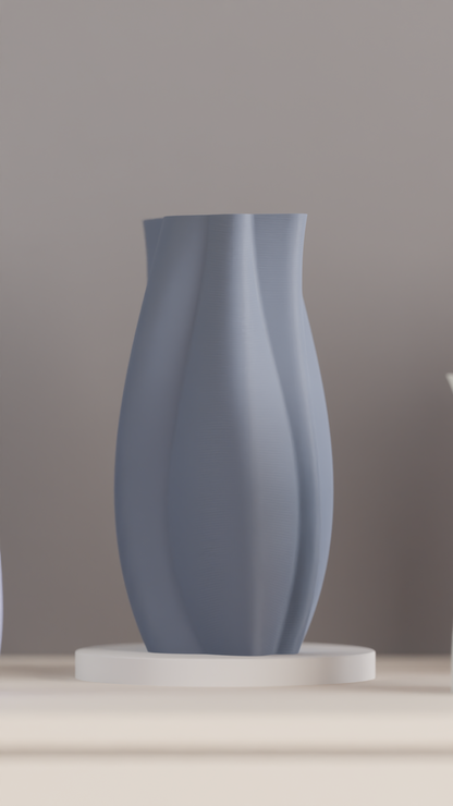 Modern Vase, Geometric Minimalist Sculptural Budholder Organic Flowing Tabletop Accent