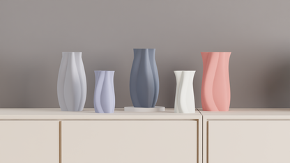 Modern Vase, Geometric Minimalist Sculptural Budholder Organic Flowing Tabletop Accent