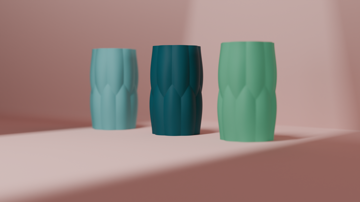 Tabletop Vase, Minimalist Puffed Bulb Mantelpiece Accent, Geometric Flower Display