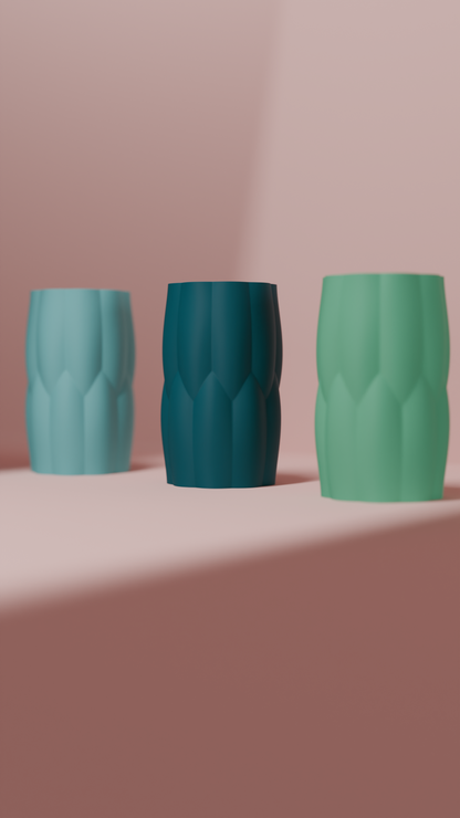 Tabletop Vase, Minimalist Puffed Bulb Mantelpiece Accent, Geometric Flower Display