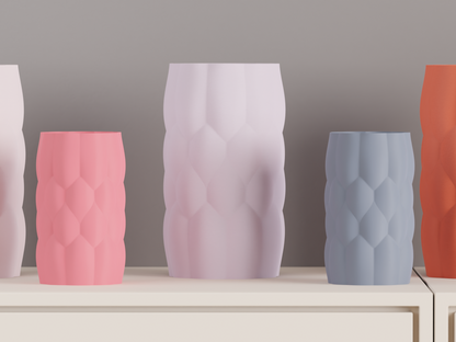 Gentle Lines Original Artistic Vase, Abstract Puffed Curves, Decorative Tabletop Flower Holder, Accent Showpiece