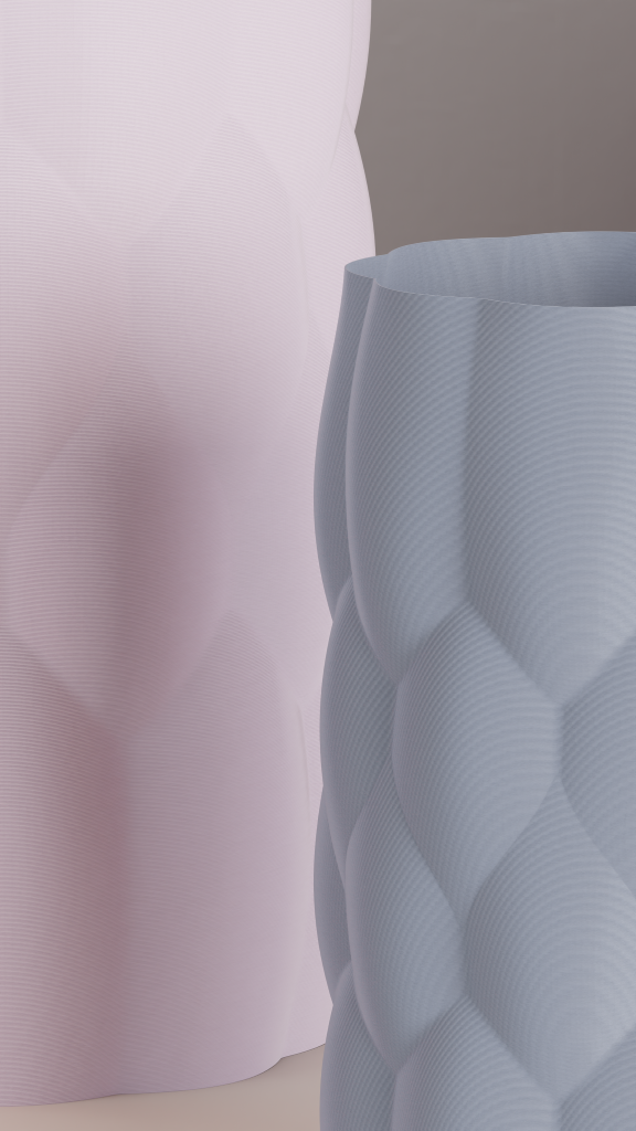 Gentle Lines Original Artistic Vase, Abstract Puffed Curves, Decorative Tabletop Flower Holder, Accent Showpiece