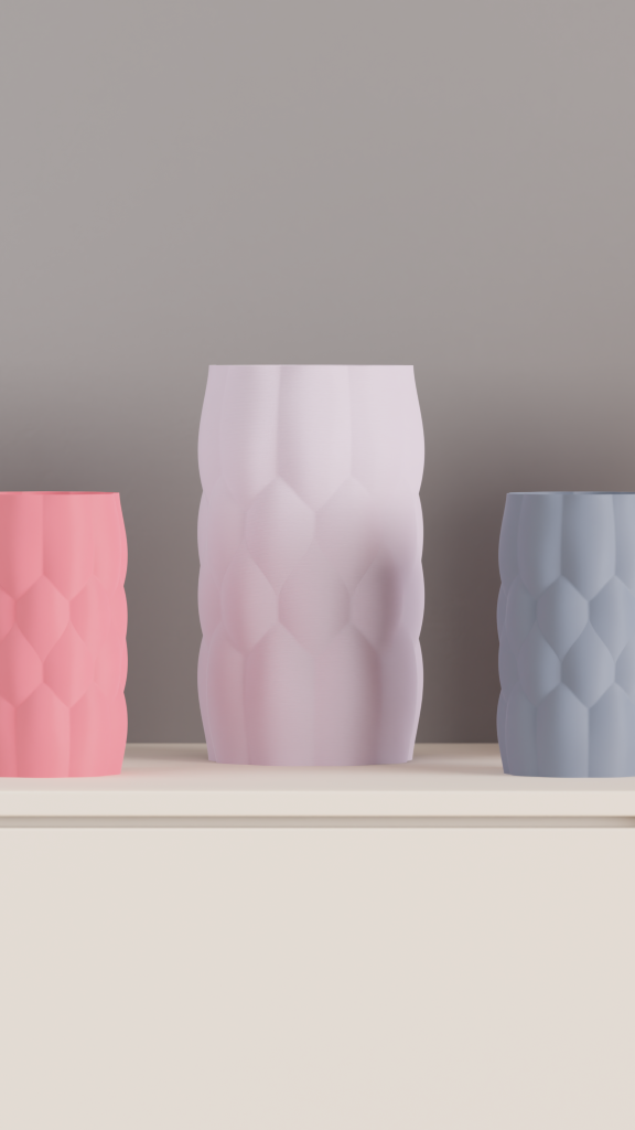 Gentle Lines Original Artistic Vase, Abstract Puffed Curves, Decorative Tabletop Flower Holder, Accent Showpiece