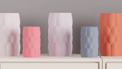 Gentle Lines Original Artistic Vase, Abstract Puffed Curves, Decorative Tabletop Flower Holder, Accent Showpiece