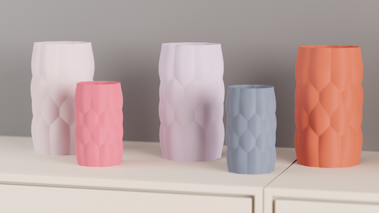 Gentle Lines Original Artistic Vase, Abstract Puffed Curves, Decorative Tabletop Flower Holder, Accent Showpiece