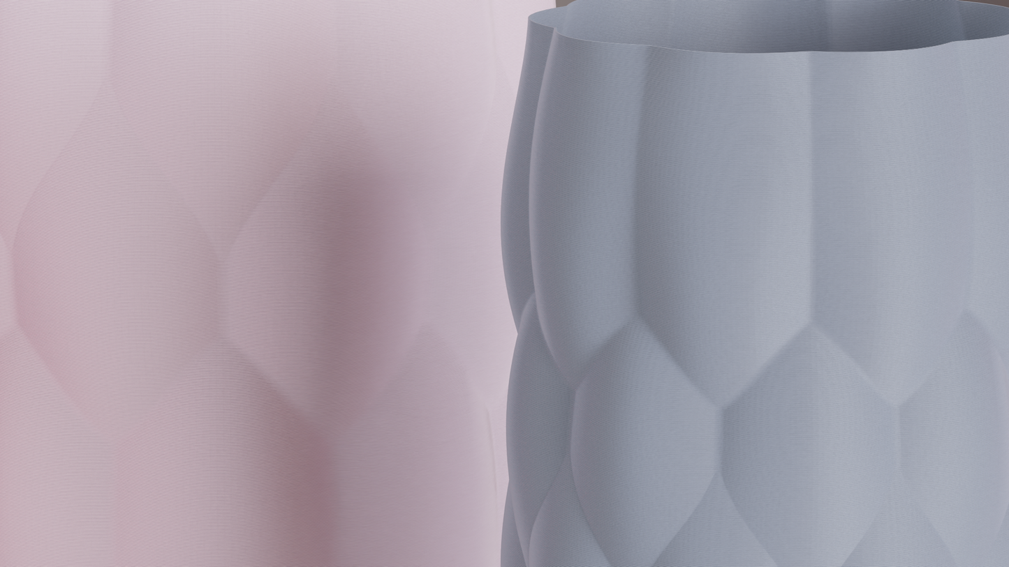 Gentle Lines Original Artistic Vase, Abstract Puffed Curves, Decorative Tabletop Flower Holder, Accent Showpiece