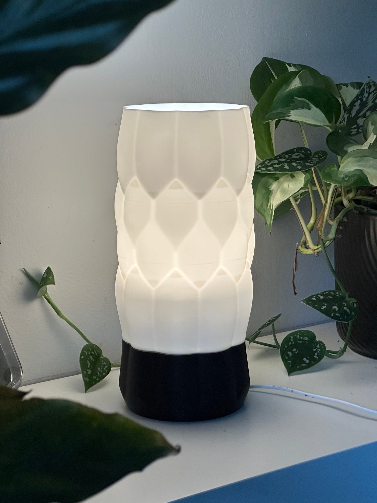 Unique Pendant Light Geometric Shade, Original Lighting Textured Cylinder, Modern Contemporary Dining Ceiling Accent