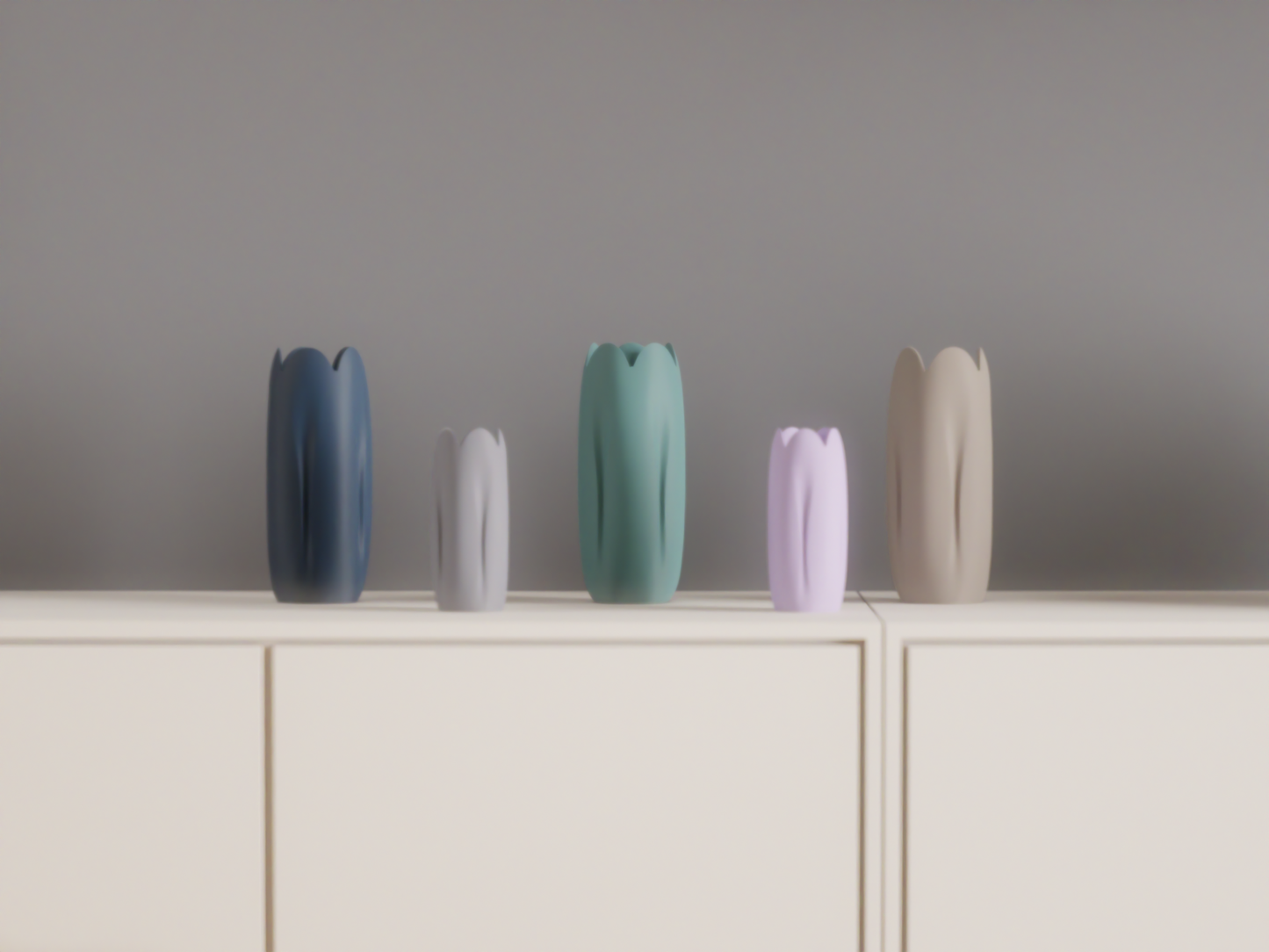 tulip vase, Japandi minimalist tabletop bud holder, contemporary sculptural vessel