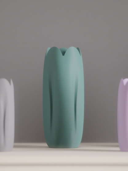 tulip vase, Japandi minimalist tabletop bud holder, contemporary sculptural vessel