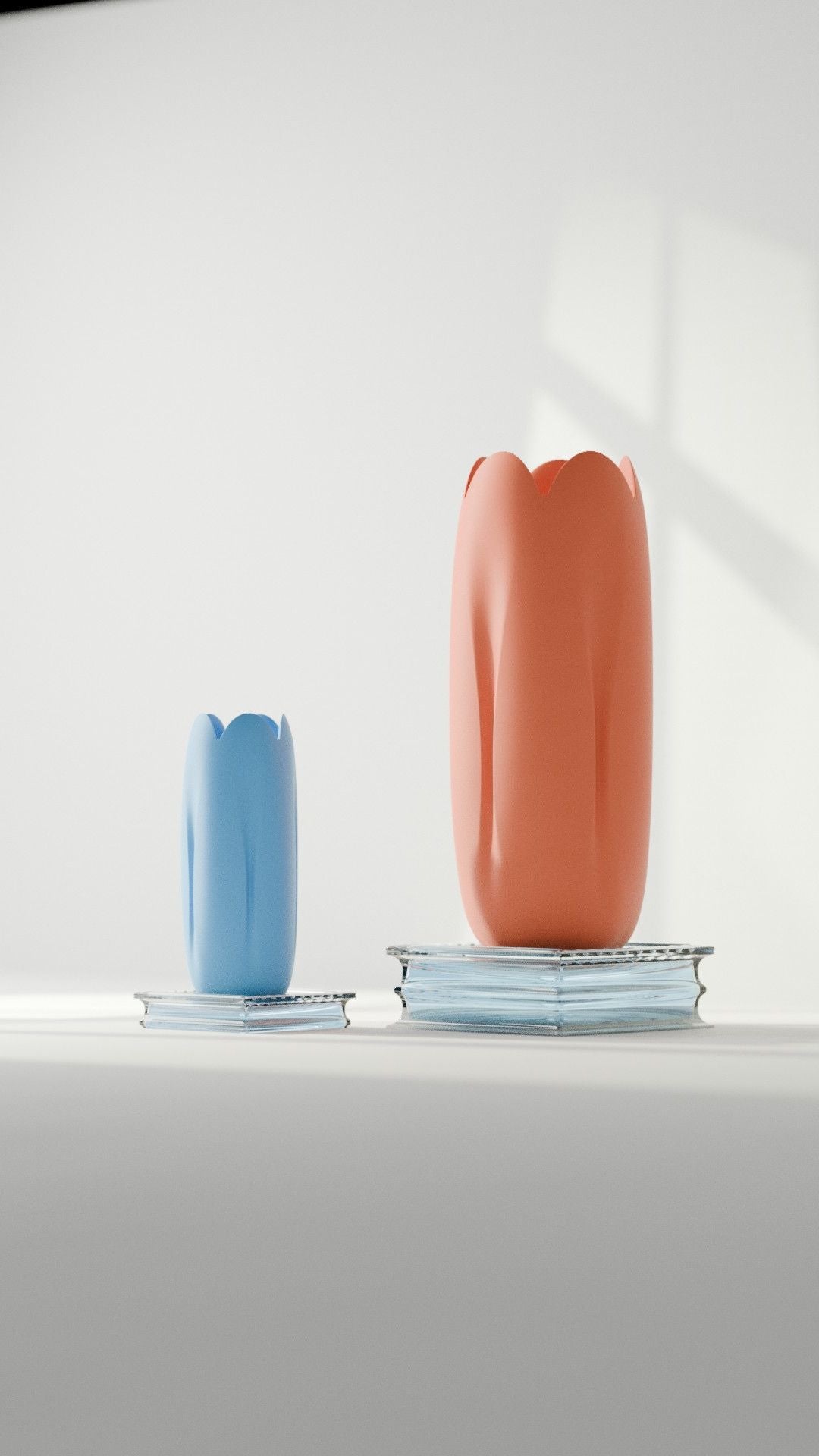 tulip vase, Japandi minimalist tabletop bud holder, contemporary sculptural vessel