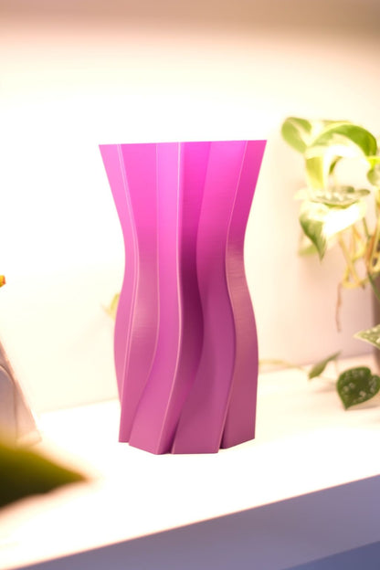 Artistic Minimalist Vase, Modern Twisted Spiral Holder, Sculptural Desk Shelf Accent, Contemporary Ceramic Statement