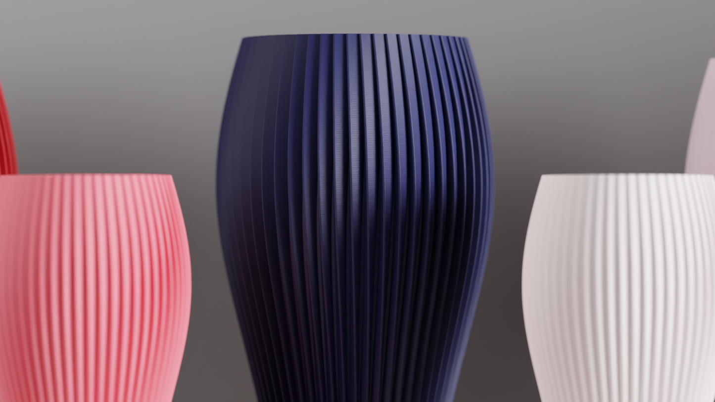 Japandi Style Ribbed Spiral Vase, Stylish Contemporary Tabletop Accent, Modern Art Deco, Geometric Minimalist