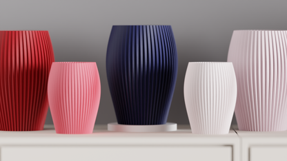 Japandi Style Ribbed Spiral Vase, Stylish Contemporary Tabletop Accent, Modern Art Deco, Geometric Minimalist