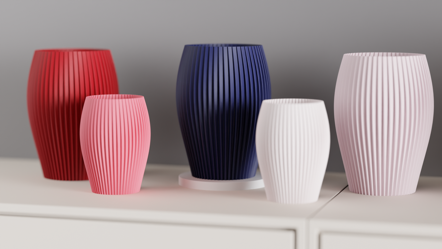 Japandi Style Ribbed Spiral Vase, Stylish Contemporary Tabletop Accent, Modern Art Deco, Geometric Minimalist