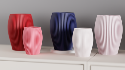 Japandi Style Ribbed Spiral Vase, Stylish Contemporary Tabletop Accent, Modern Art Deco, Geometric Minimalist