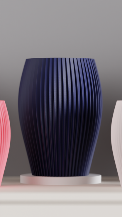 Japandi Style Ribbed Spiral Vase, Stylish Contemporary Tabletop Accent, Modern Art Deco, Geometric Minimalist