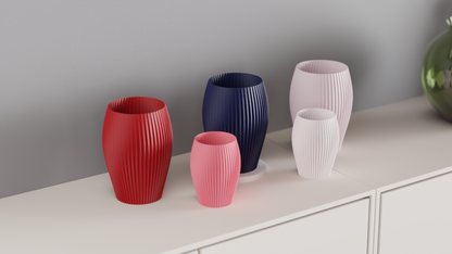 Japandi Style Ribbed Spiral Vase, Stylish Contemporary Tabletop Accent, Modern Art Deco, Geometric Minimalist