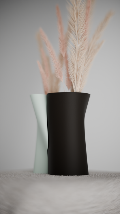 interlocking vase, multicolor desk organizer, geometric sculptural tabletop statement accent